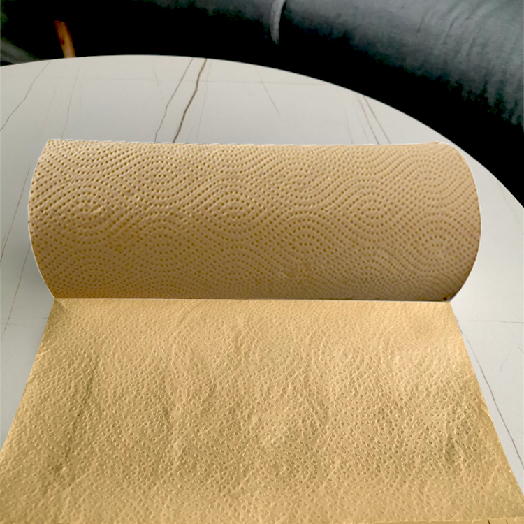 Customized natural color kitchen roll paper, strong oil absorption and water absorption kitchen tissue